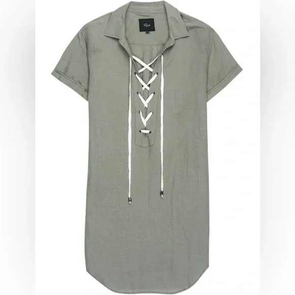 RAILS Rocky Lace Up Dress Sage - Picture 2 of 13